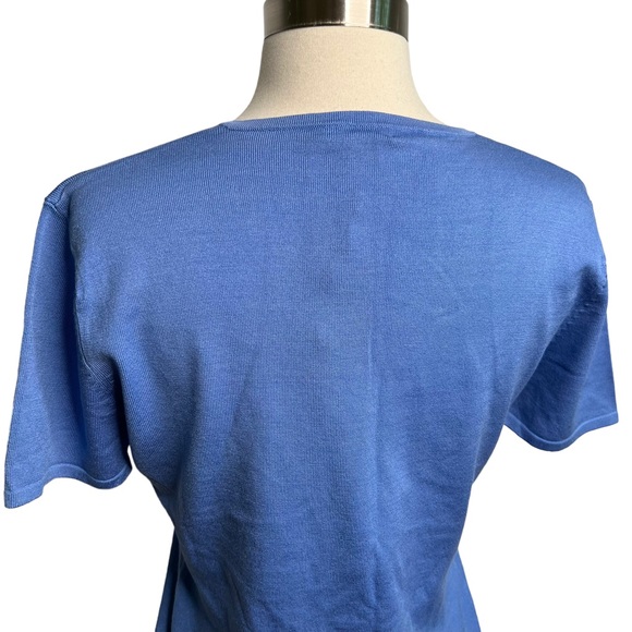 Tori Richard Honolulu Silk Blend Short Sleeve V-Neck Sweater NWT M - Picture 8 of 9